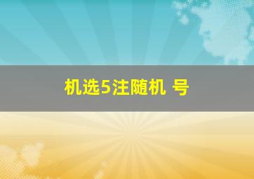 机选5注随机 号